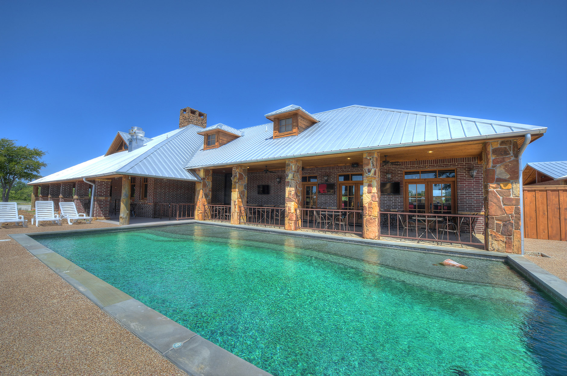 Private adult heated swimming pool at the Sundance Club, Texas